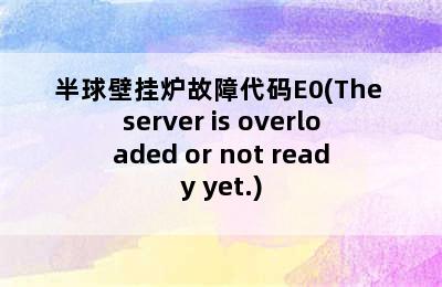 半球壁挂炉故障代码E0(The server is overloaded or not ready yet.)